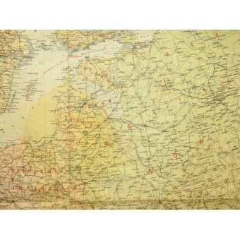 Karta över Europa med Welt-Übersichtskarte, 1940 års DDAC-utgåva. Espenlaub militaria